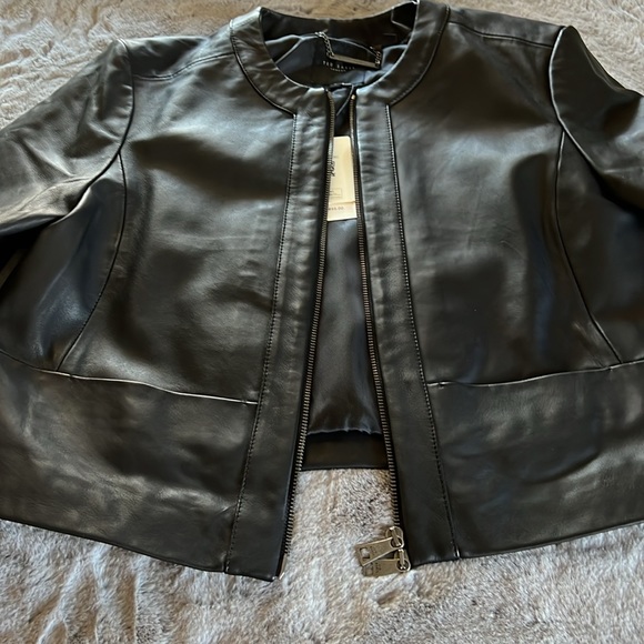 Ted Baker Claraya Fitted Paneled Leather Jacket - Picture 2 of 6